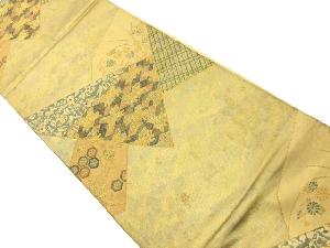 アンティーク　鳥・動物・花模様織出し袋帯（材料）